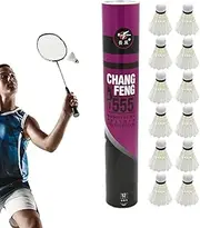 Badminton - 12PCS Feather Shuttlecocks, Stable Flight | Durable Duck Feather Badminton Shuttles for Training, Indoor Outdoor Match Play, Practice Gear for Youth and Adults