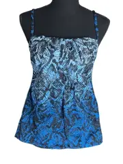 Miraclesuit Women's Boa Blues Jubilee Square Neckline Tankini Top Size 10 New