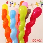 100Pcs Multicolor Spiral Long Balloon Unique Twist Spiral Latex Balloon Kids Toy