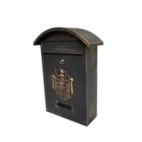 在飛比找樂天市場購物網優惠-現貨 信箱 鍍鋅板金色 歐式 別墅 信報箱 古典 防鏽 復古