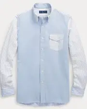 NWT Ralph Lauren Classic Fun Oxford Button Up Light Blue Striped Men’s Shirt XL