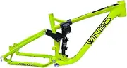 Full Suspension Frame 26/27.5er Trail Mountain Bike Frame Aluminium Alloy Disc Brake Bicycle Frame Travel 120mm DH/XC/AM MTB Frame Quick Release 135mm, with Rear Shock (Color : Yellow 26 * 17'')