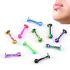 10PCS 16G Stainless Steel Tragus Ball Lip Labret Rings Bar Piercing Jewelry.s6