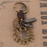 在飛比找樂天市場購物網優惠-復古合金精美樹葉鑰匙扣雕刻創意文藝包包掛飾品汽車掛件小禮品
