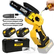 Mini Chainsaw Cordless 6 Inch, 32FT/S Fast Powerful Cutting, Brushless Electr...