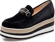 [TOSOFT] Fashion Office Oxfords for Women Comfort Thick Heel Flats Platform Loafers Walking Wedge Sneakers Formal Dress Shoes