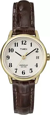 Timex Women'S Indiglo Easy Reader Quartz Analog Leather Strap Watch with Date Fe