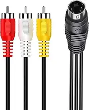 tunghey 4 Pin S-Video to 3 Male RCA Composite Video Cable 1.5m