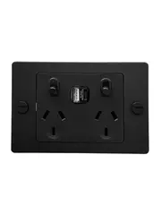 Buster + Punch V2 Double GPO with USB A+C Port in Black