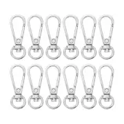 12 Pcs Swivel Clasp Hook, 0.39" Purse Clasps Detachable for Bag Making, Silver