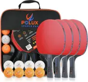 Ping Pong Paddles Set of 4 Rackets, 8 Balls & 1 Carrying Case. This Remarkabl...