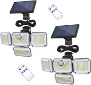 Solar Outdoor Lights 333 LED Motion Sensor Lights, 4 Heads IP65 Waterproof