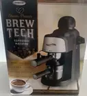 Brew Tech Espresso Machine Compact Design Steam Power Stainless Steel Frothing