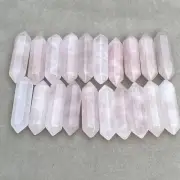 20pcs Natural Rose quartz Obelisk Quartz Crystal Wand Double Point Healing