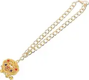EXAOMBLE Pet Jewelry Necklace Metal Lock and Bell Sturdy Longevity Design Cat Dog Collar Charm