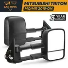 San Hima Extendable Towing Mirrors for Mitsubishi Triton MQ/MR 2015 - ON Black