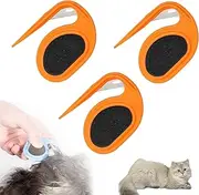 3PCS Grooming Knife for Long-Haired Pets - Remove Clumps, Grooming Knife for Long Haired Cats, Pet Knotting Comb for Cats, Multifunctional Pet Hair Removal Tool for Tangled and Loose Hair-Orange