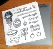CTMH S1806 A BUSHEL & A PECK ~ GIRL, You're the apple of my eye, PIE, Cider