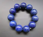 20mm Natural Blue Lapis Lazuli Round Gemstone Beads Elastic Bracelet 7.5''