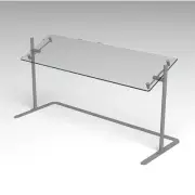 Premier Metal & Glass 34" Wide Stainless Steel Self-Serve Portable Sneeze Guard