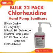 BULK Commercial Heavy Duty Ethanol Chlorhexidine Hand Rub 500mL Pump Bottle