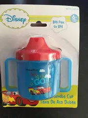 BNWT Disney Cars Blue/Red Twin Handle Plastic Sippy Drink Trainer Cup 6+ Months