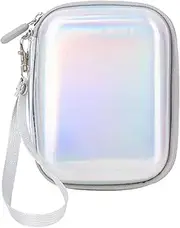 CAIYOULE Protective Hard Case for Instax Mini EVO Link 2 Liplay 25 26 90 70 50 Instant Camera EVA Carrying Bag Holder with Inner Storage Pocket (Illusion Silver)
