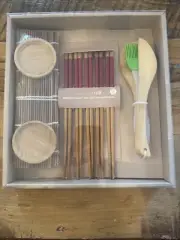 Summit Hill Bamboo Sushi Set With Sauce Dishes 13 Pc Boxed Set