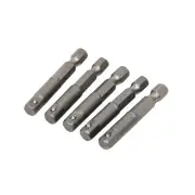 Heavy Duty 14 Hex Shank to 14 Square Drive Socket Adapter 5pcs Set 50mm