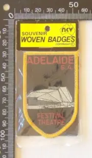 VINTAGE FESTIVAL THEATRE ADELAIDE SOUVENIR PATCH WOVEN CLOTH SEW-ON BADGE