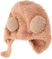 [WESIEVYA] Earmuff Hat for Newborns Cozy Ears Beanie Warm Cap for Boys Stylish Autumn Winter Hat Soft Comfortable Design Light Brown