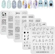 KADS 5pcs Nail Stamp Plates Set Nails Art Stamping Plate Unique Irregular Geometry Pattern Nail Plate Template Image Plate