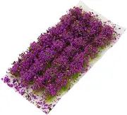 3 Boxes Sand Table DIY Material Static Wargame Scenery Model Fake Flower Grass Tufts Flowers Decoration Diorama Scenery Grass Modeling Tufts Plastic Purple Mini Artificial Flowers