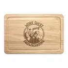 Work Sucks I'm Going Snowboarding Rectangular Chopping Board Funny Birthday