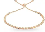[Hoops & Loops] Sterling Silver Polished Spiga Chain Adjustable Bolo Pull-String Bracelet