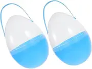 CLISPEED 2 PC Eggs Clear Eggs Egg Shaped Fillable Balls Eggs Plastic Egg Container Handheld Egg Party Favor Egg-Shaped Pails Egg Sky-Blue Pp