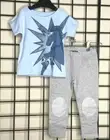 NEW NWT Light Blue/Gray Plush ORGANIC 2PC Unicorn Shirt/Pant SET-Nyani Sz 2Y