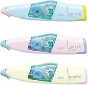 PLUS Plus Correction Tape Whiter PT 0.2 inch (5 mm) Main Unit, 3 Colors, Set of 1 Each