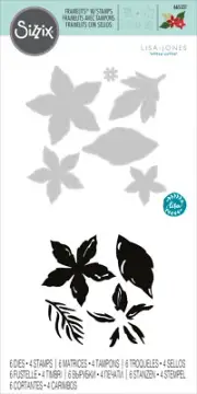 Sizzix Seasonal Flowers Framelits Die Set with Stamps 6pc : by Lisa Jones