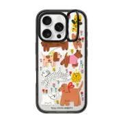 iPhone 16 Pro Impact Ring Stand Case MagSafe Compatible Dogs in the meadow