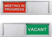 Vacant Occupied Sign,Vacant or Meeting in Progress Privacy Sign for Home Office Hotles Hospital Conference Room,Slider Door sign Tells Whether Room Vacant or Occupied, 7'' x 2''