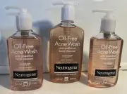 NEUTROGENA OIL-FREE ACNE WASH PINK GRAPEFRUIT FACIAL CLEANSER (2) 6 oz (1) 9.1oz