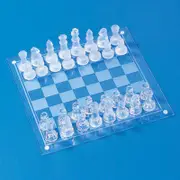 35*35cm/25*25cm Glass Chess Set Frosted Elegant Crystal AU STOCK