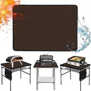 Heat Resistant Mats for Countertop and Grill Table, Fireproof Grill Mats for Outdoor Grill, Portable Charcoal Grill, Gas Grill, Pizza Oven Compatible with Blackstone, Ninja 25x19.5x0.04in, Brown