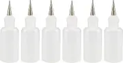 Flo Line Precision Tip Applicator Bottle - Fine Tip Squeeze Bottles for Fluid Media, Inks, Acrylics, Watercolor, Quilling, Paint Bottles with Tip Pack of 6 - 0.5oz bottles w/ 0.5, 0.7, 0.9 Metal Tips