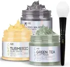 ANAI RUI Turmeric Clay Mask - Green Tea Clay Mask - Dead Sea Minerals Mud Mas...
