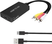 HDMI to RCA Converter, HDMI to AV 3RCA CVBs Composite Video Audio Converter Adap