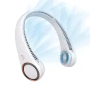 Nevenka Portable Neck Fan Bladeless 3 Speeds USB Powered for Outdoor-White