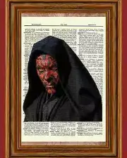 Darth Maul Star Wars Dictionary Art Print Picture Poster Dark Phantom Menace