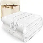 ONMELON Electric Blanket Heated Mattress Pad King Size (180x200cm) - Dual Zone Heating with Overheat Protection, Machine Washable Energy Saving Bed Warmer, Elderly & Cold Winters Best Gift